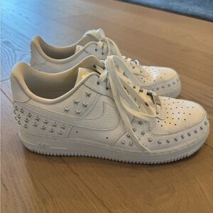 Nike White Star-Studded Athletic Shoes